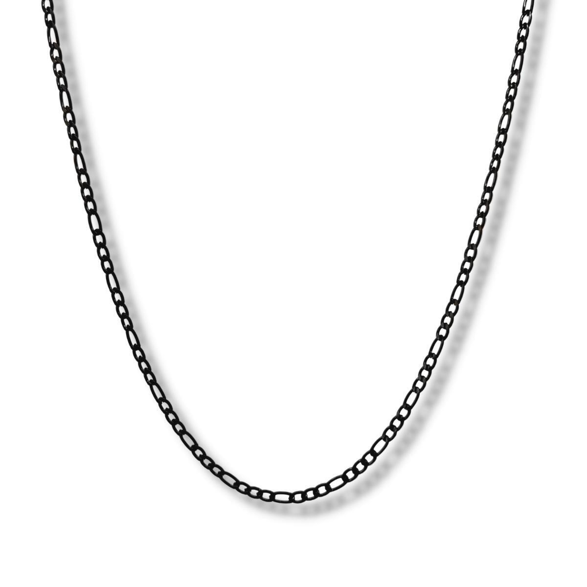 Corrente Masculina Grumet 3x1 Fina Discreta 4mm Aço Preto
