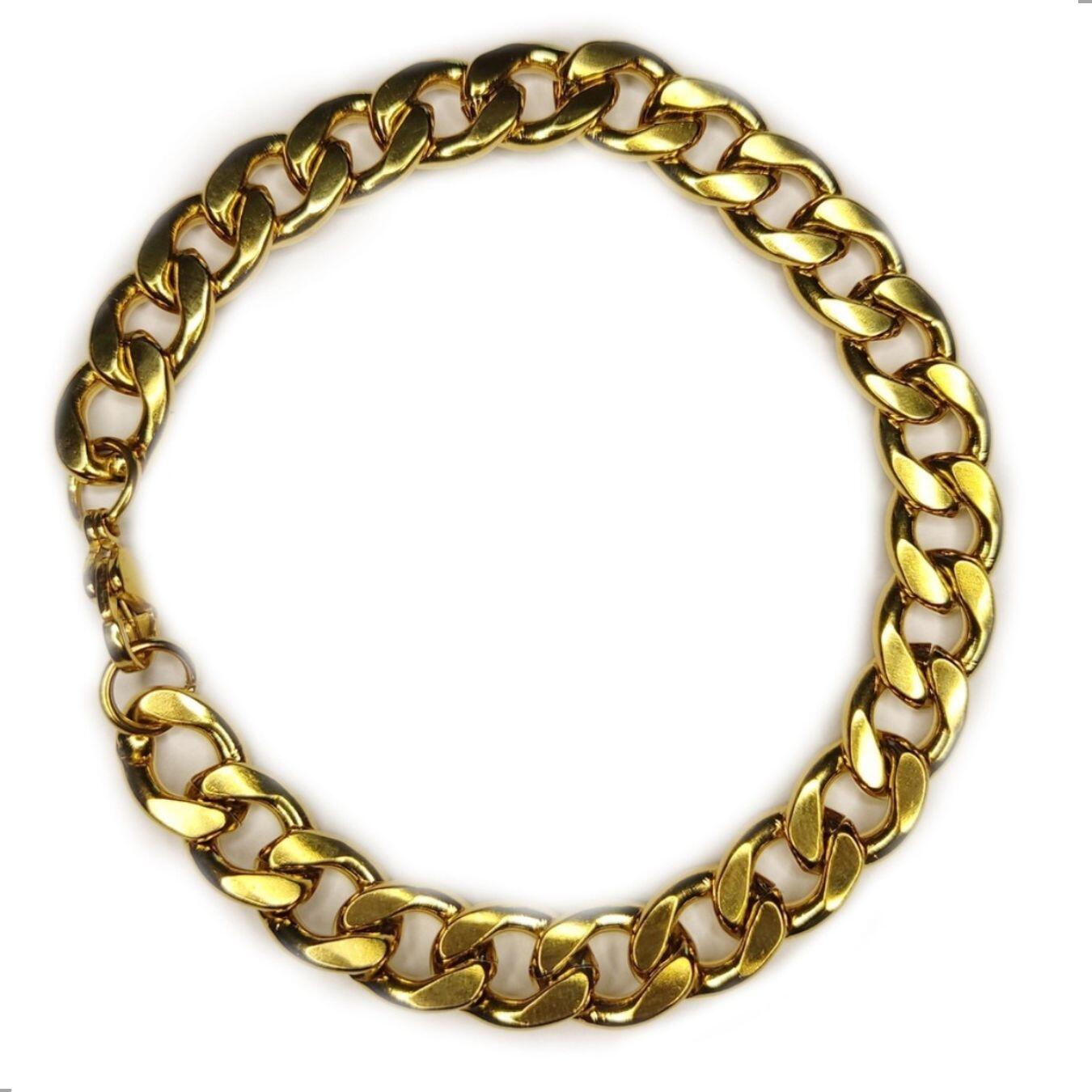 Pulseira Masculina Dourado Grumet 9mm Banhado 18k (29)