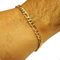 Pulseira Masculina 4mm Elo Grumet Dourado Aço Inoxidável