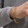 Pulseira Fígaro Grumet 3x1 de 7.6mm em Ouro 10K