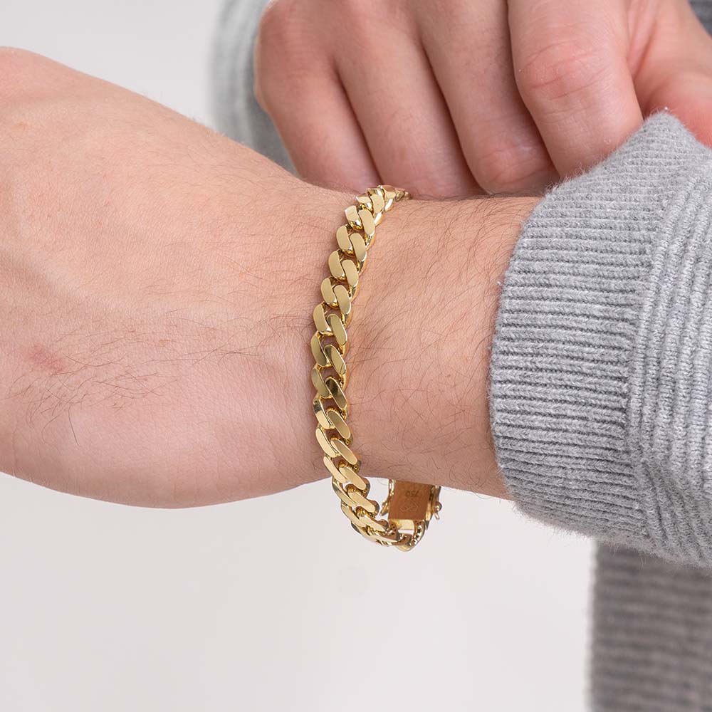 Pulseira Masculina em Ouro 10K Elos Groumet