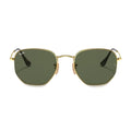 Ray-Ban Hexagonal com Acabamento Dourado e Lentes Verdes Atemporais