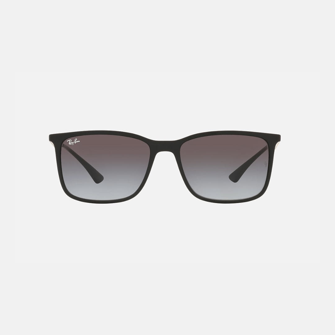 Óculos de Sol Ray-Ban Retangular Preto Fosco com Lentes Cinza Degradê