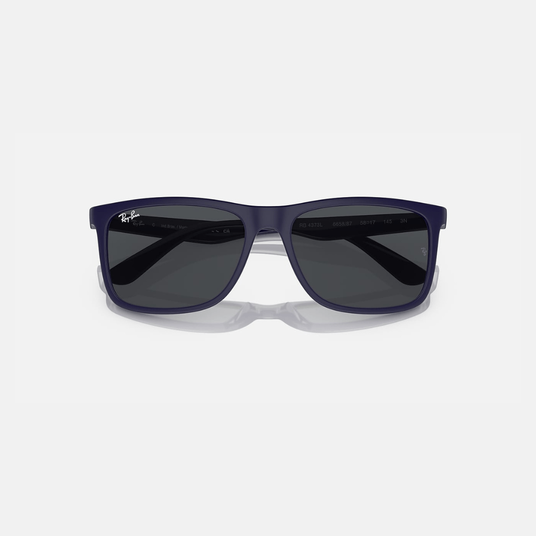 Óculos Ray-Ban Azul Fosco Retangular com Lentes Cinza