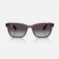 Óculos de Sol Ray-Ban Retangular Marrom Translúcido e Lentes Degradê