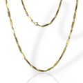 Corrente Masculina Elo Espelhada Aço Dourado 3mm (c-18)