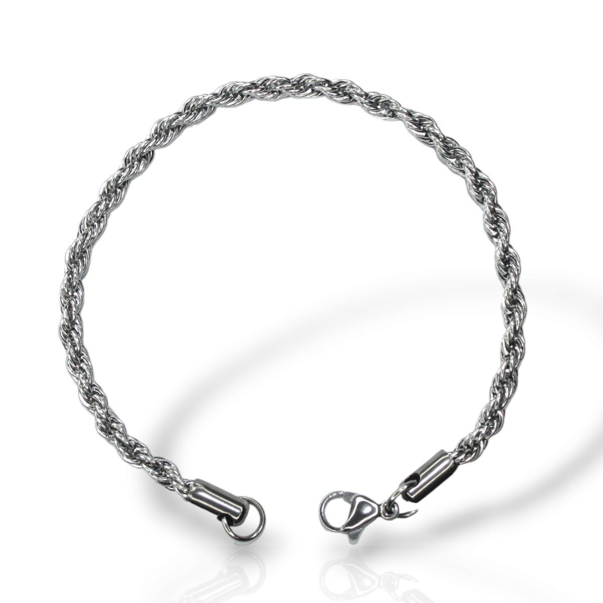 Pulseira Masculina Aço Inox Banhada Prateado (13)