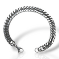 Pulseira Masculina 12mm Antialérgica Aço Inox Prateado (24)