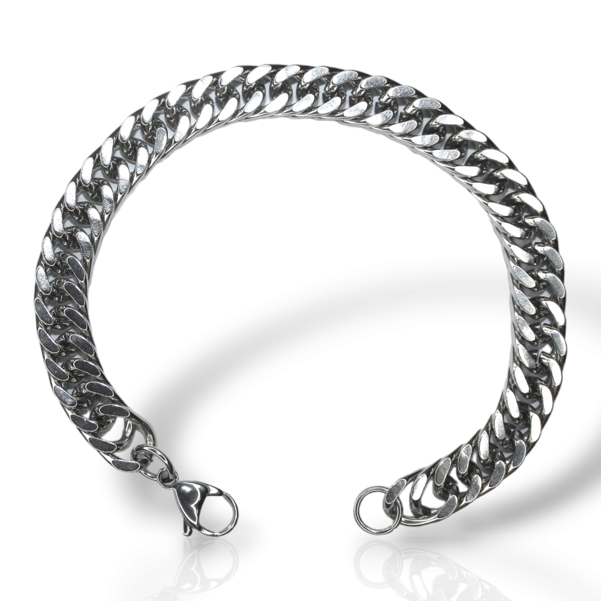 Pulseira Masculina 12mm Antialérgica Aço Inox Prateado (24)