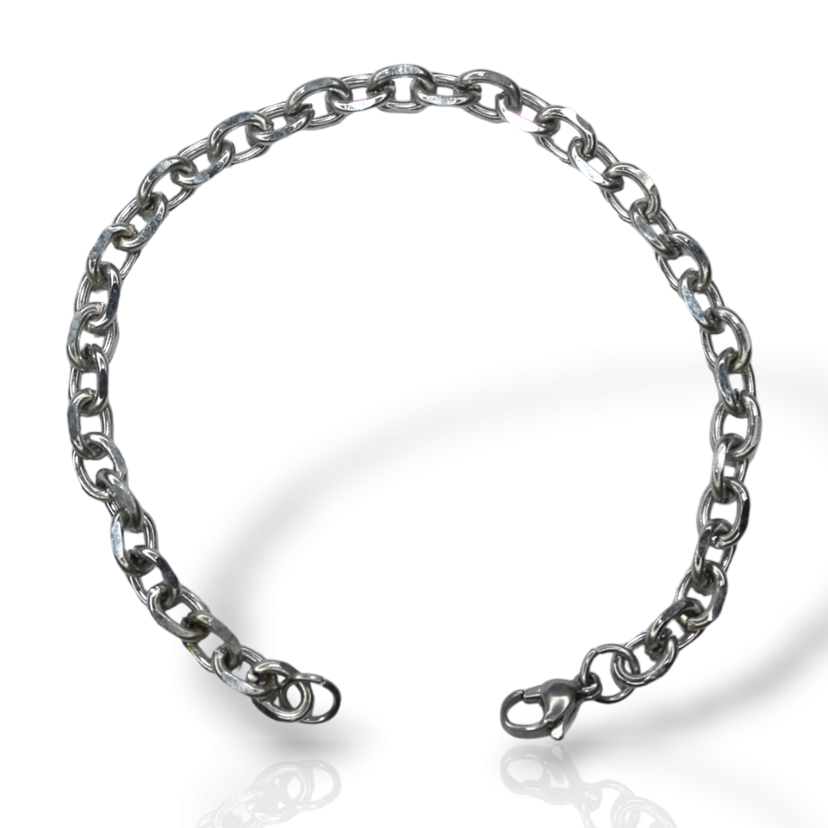 Pulseira Antialérgica Masculina Aço Inox Banhada Prata (16)