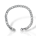 Pulseira Masculina 6mm Aço Inox Banhado Prata (25)