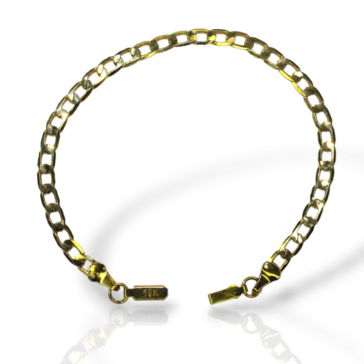 Pulseira Masculina grumet discreta 4mm Banhado 18k (30)