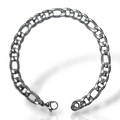 Pulseira Masculina Antialérgica Aço Inox Banhada Prata (15)