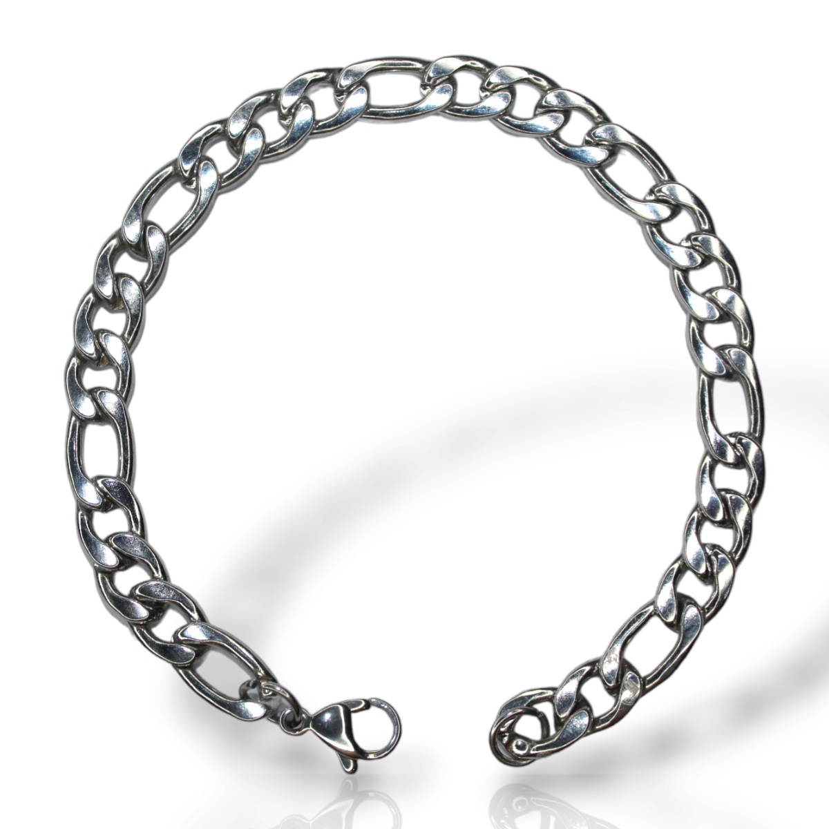 Pulseira Masculina Antialérgica Aço Inox Banhada Prata (15)