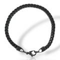 Pulseira Masculina Original Rik9 Inox Preto Elo Duplo