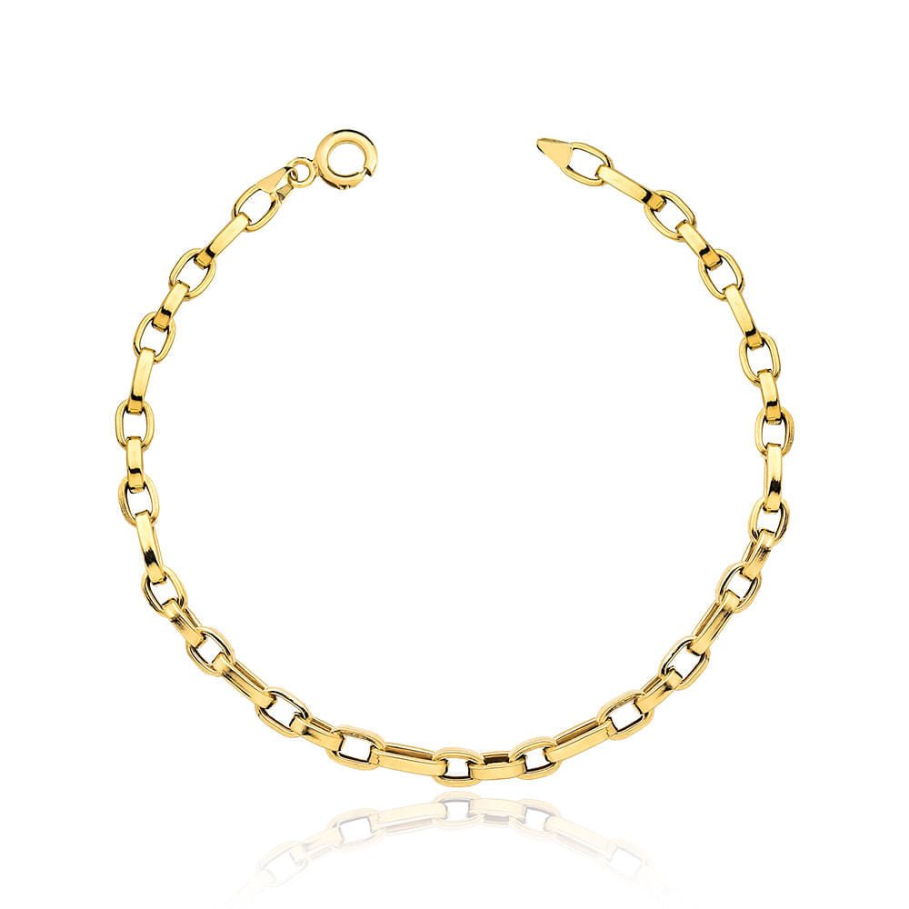 Pulseira Cartier Masculina de 3.8mm com Elos Intercalados em Ouro 18K