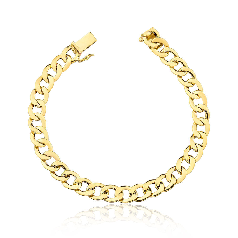 Pulseira Grumet Masculina de 7.7mm em Ouro 10K com Fecho Gaveta