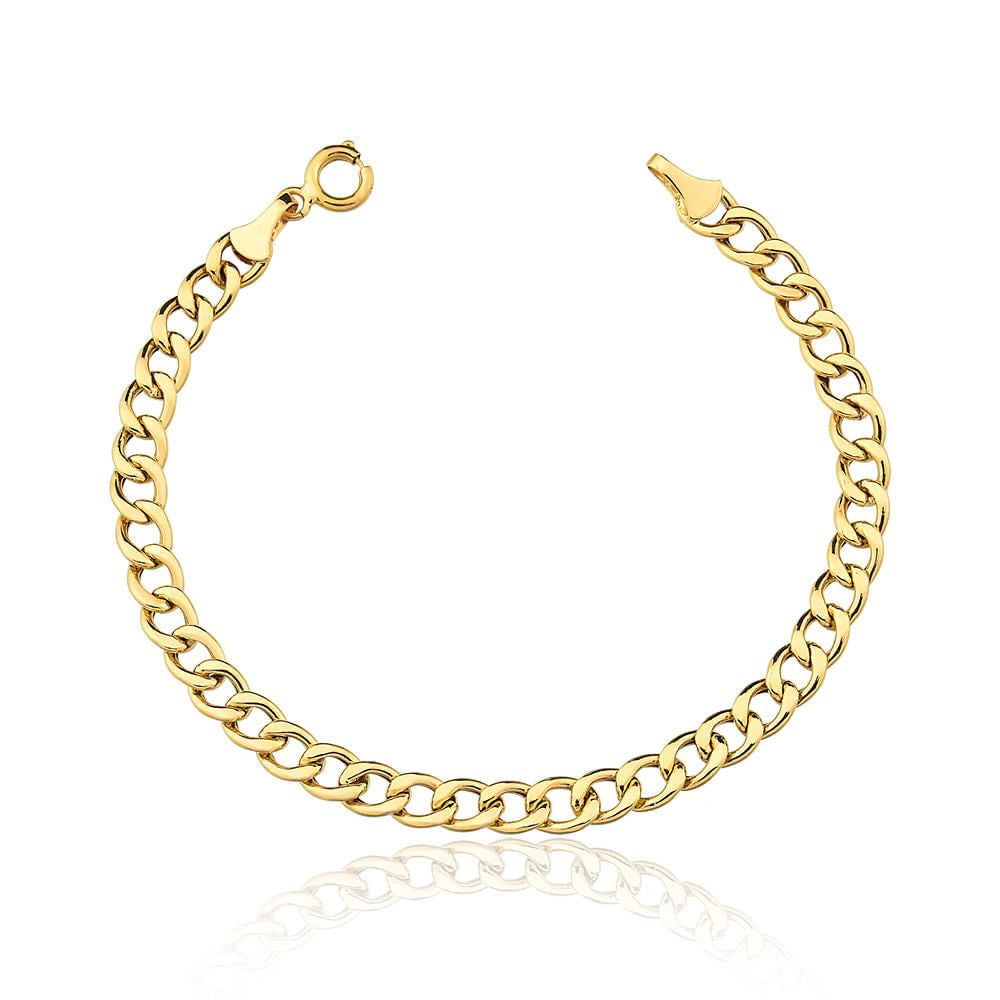 Pulseira Slim Masculina de 5.3mm em Ouro 18K