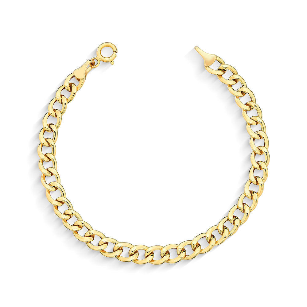 Pulseira Grumet Masculina de 6.0mm em Ouro 18K com Fecho Mola